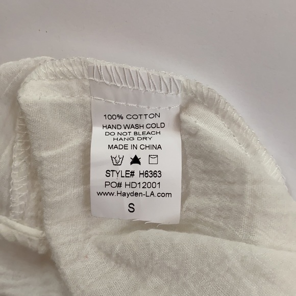 Hayden Los Angeles Embroidered Tieneck Peasant Top Size S - Picture 7 of 12